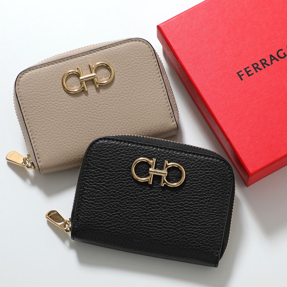 Salvatore Ferragamo coin case Wallet Leather Gancini Card Purse Wallet